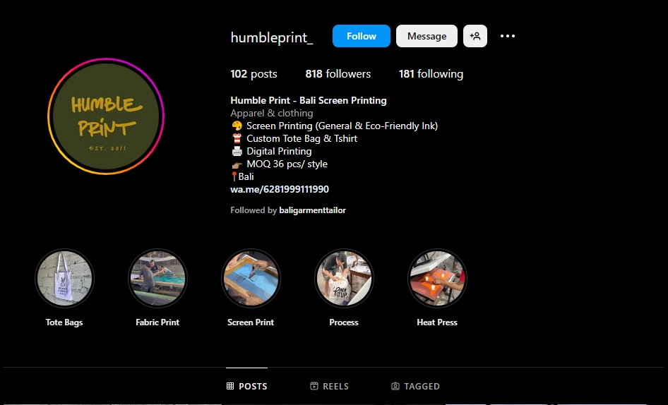 Humble Print BaliScreen Printing (cotton,viscose,spandex & more)